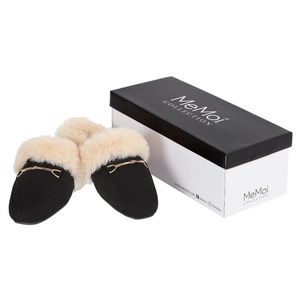 Black fur lined slippers
